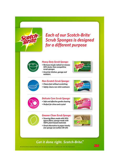 ScotchBrite Heavy Duty Sponge For Pots and Pans 4.5 in. L 3 pk Ace