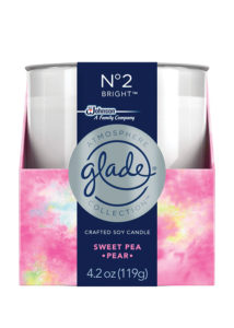 Glade Atmosphere Collection Beige Sweet Pea & Pear Scent Soy Air Freshener Candle 3-1/4 in. H x