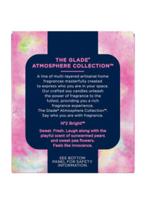 Glade Atmosphere Collection Beige Sweet Pea & Pear Scent Soy Air Freshener Candle 3-1/4 in. H x - Image 2