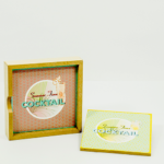 Wooden Coaster Set 4 Pieces In Holder