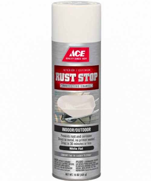 Ace Rust Stop Flat White Spray Paint 15 oz.
