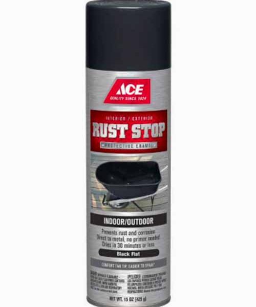 Ace Rust Stop Flat Black Spray Paint 15 oz.