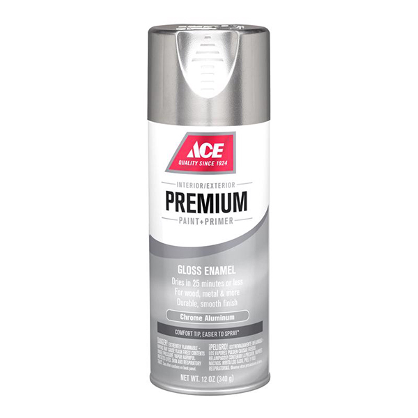 Ace Premium Gloss Chrome Aluminium Enamel Spray Paint 12 oz. Ace