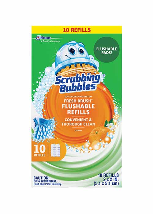 Scrubbing Bubbles Fresh Brush Starter Kit & Caddy, 4 Flushable Refills + 2 Heavy Duty Refills