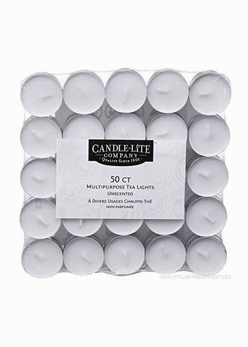 Langley Empire White No Scent Tea Light Candle 7.5 in. H x 1.1 Ace
