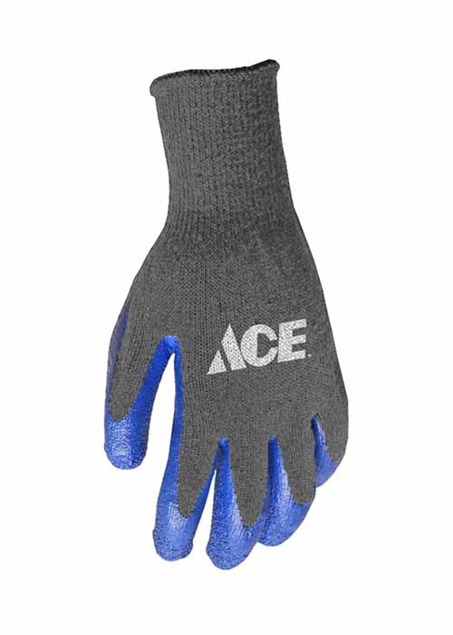 Ace Men's Indoor/Outdoor Latex Coated Work Gloves Blue/Gray L Ace