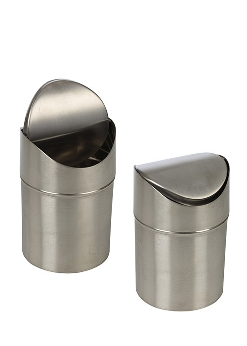 64-A12210370 Brushed Stainless Steel Swing Lid Bin 1pc - Image 1