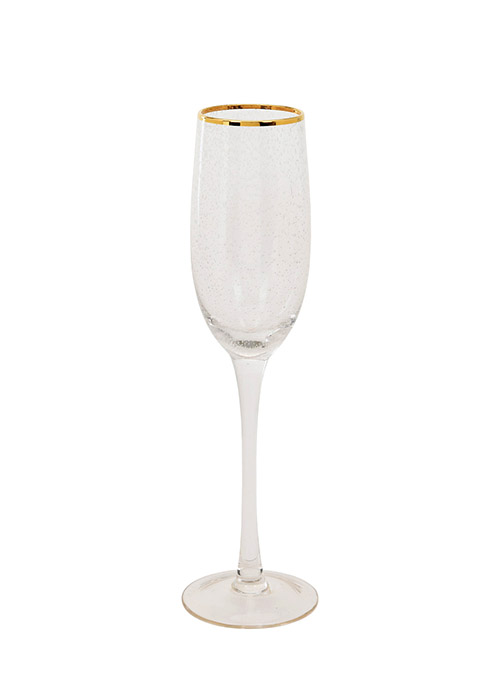 64-DP2011490 Champagne Glass With Gold Rim Diameter 55 x Height 250 mm - Image 1