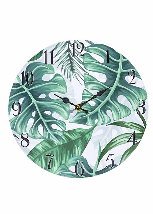 Round Wall Clock Tropical Leaf Design 35×4.6cm Ace Hardware Maldives