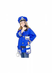 Matissa & Dad Kids Police Officer Costume Set - Role Play Dress-Up With Accessories