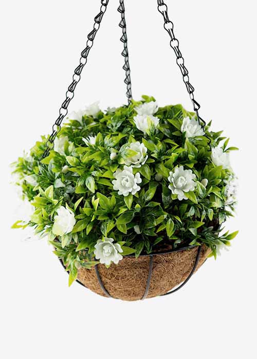 Green Faux Artificial Flower Hanging Outside Basket Ornament Ace