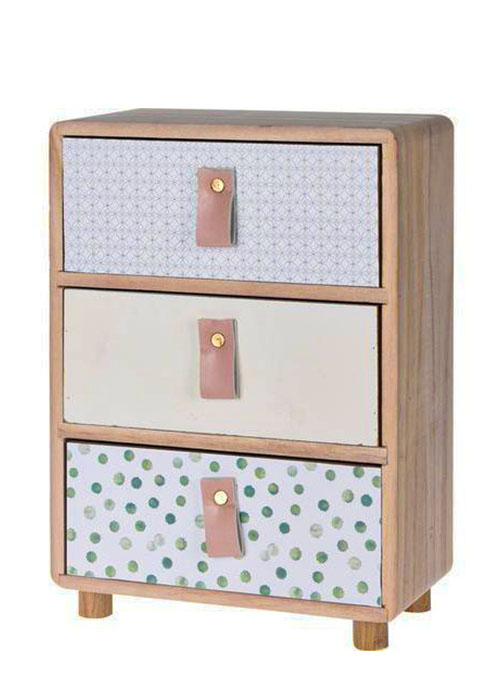64-NB1840161 Bedora Mini Wooden Cabinet With 3 Drawers For Small Items - Image 1