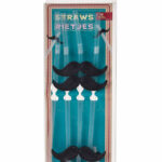 Straws With Black Mustache 4 Piece 9.5CM