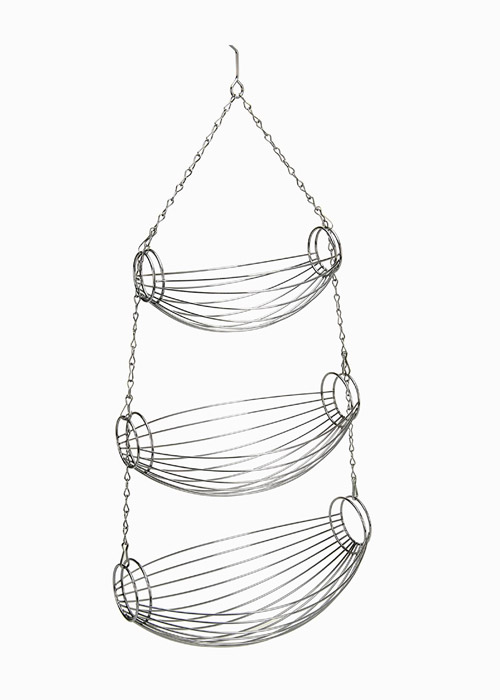 Chrome 3 Tier Hanging Storage Baskets Kitchen Fruit Vegetable Bathroom