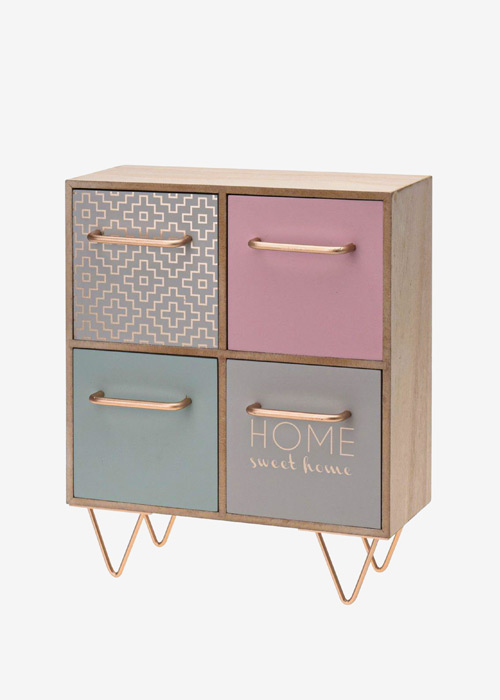 64-HX9000611 Cabinet with 4 Drawers, Pink - Image 1