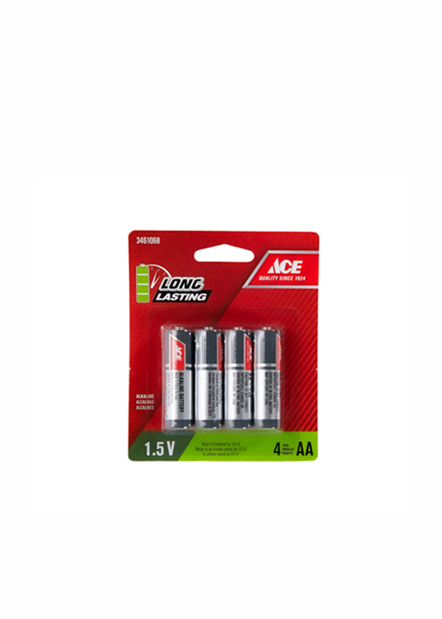 Ace Alkaline Battery AA 1.5V Carded 4 Pack Ace Hardware Maldives