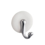 InterDesign Silver/White Metal Medium Hook 1 pk