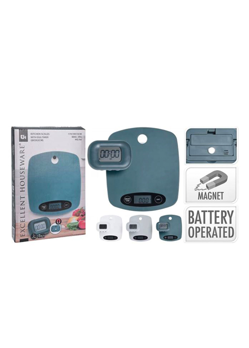 64-103100030 Excellent Houseware Digital Kitchen Scale With Timer, Mint - Image 1