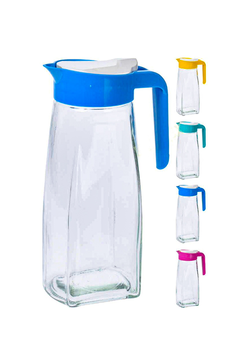 64-24000140 Glass Pitcher, Blue - Image 1