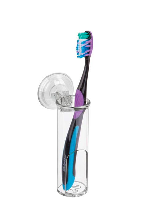 64-53060 InterDesign Power Lock Suction Cup Shaver And Toothbrush Holder, 4.8x7.6x12.7 Cm - Image 1