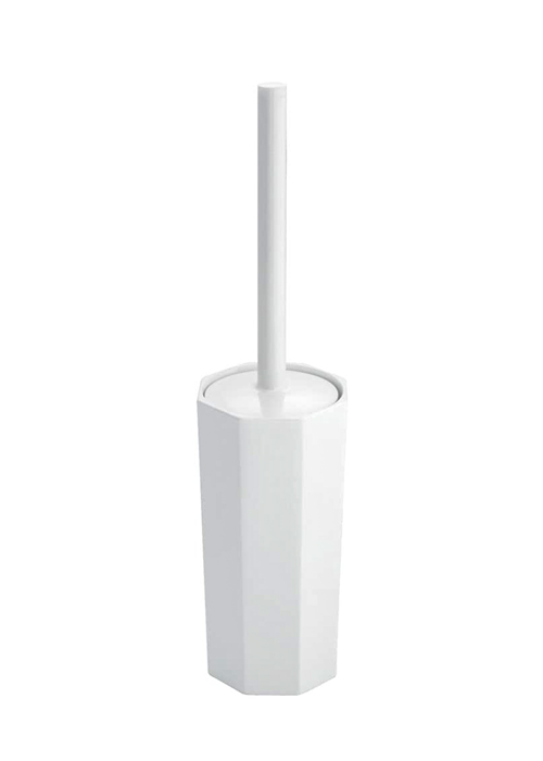 64-92701 InterDesign Matrix Toilet Bowl Brush and Holder, White - Image 1