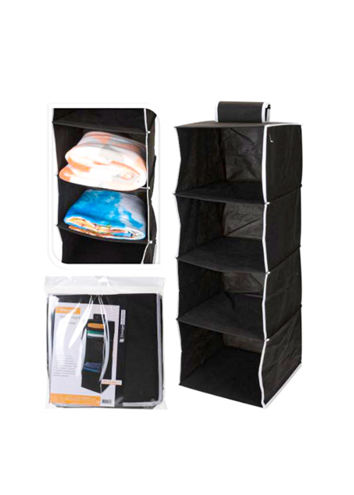 64-CP8500550 Hanging Organizer, 4 compartments, Black - Image 1