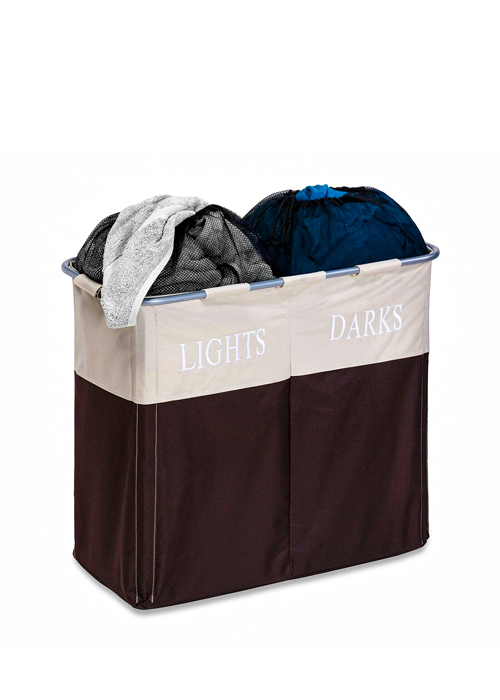 64-HMP-01403 Honey-Can-Do Dual Compartment Lights and Dark Hamper - Image 1