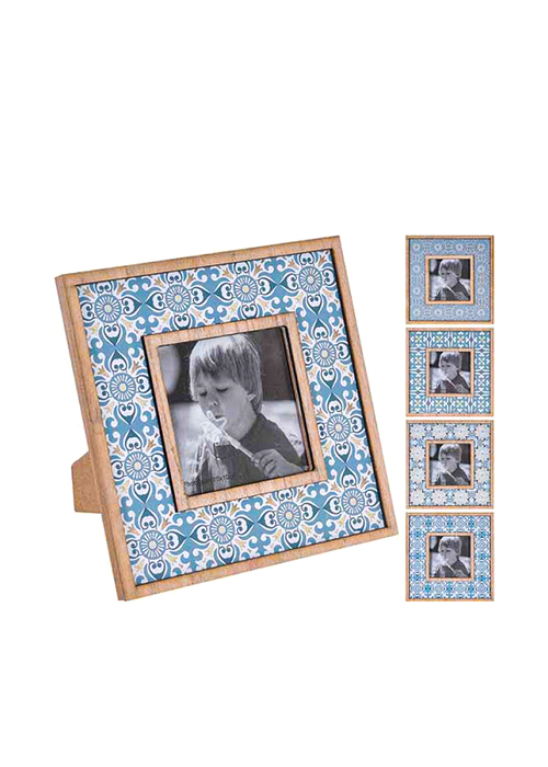 64-NB1800650 Wooden Photo Frame, Blue - Image 1