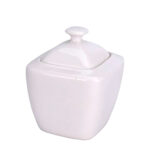 Porcelain Sugar Bowl With Lid, White
