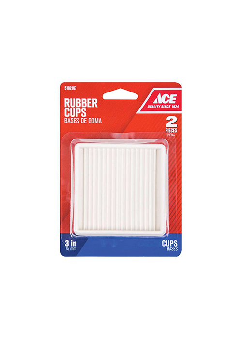Ace Rubber Caster Cup White Square 3 in. W X 3 in. L Ace Hardware
