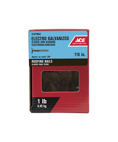 Ace 7/8 in. Roofing Electro-Galvanized Steel Nail Large 1 lb