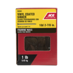 Ace 10D 2-7/8 in. Sinker Vinyl Steel Nail Checkered 1 lb