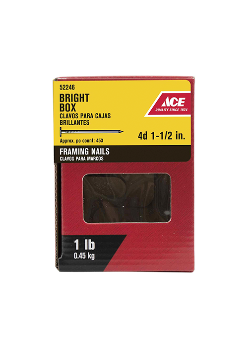 Ace 4D 1-1/2 in. Framing Bright Steel Nail Flat Head 1 lb