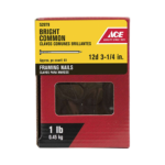 Ace 12D 3-1/4 in. Common Bright Nail Round 1 lb