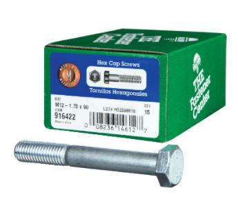 Hillman M12-1.75 mm D X 90 mm L Heat Treated Steel Hex Head Cap Screw 14 Pieces