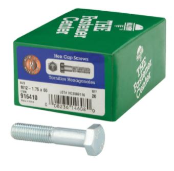 Hillman M12-1.75 mm D X 60 mm L Heat Treated Steel Hex Head Cap Screw 50 Pieces