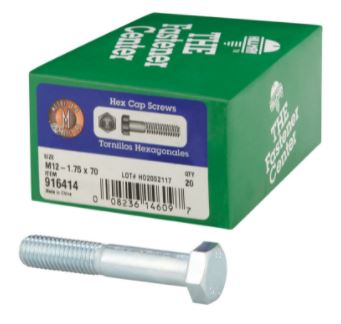Hillman M12-1.75 mm D X 70 mm L Heat Treated Steel Hex Head Cap Screw 20 pk Hillman M12-1.75 mm D X 70 mm L Heat Treated Steel Hex Head Cap Screw 20 pk