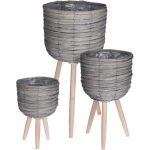 FLOWER POT GREY SET 3PCS